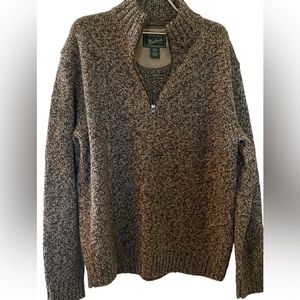 Woolrich men’s zip up mock t neck marled knit Sz L never worn NWOT